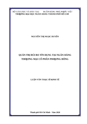 0341 quản trị rủi ro tín dụng tại nhtm cp phương đông luận văn thạc sĩ tcnh nguyễn thị ngọc duyên đỗ thị hà thương tp hcm đh nh hcm 2020 x 86 10 tr