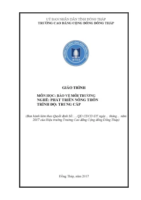 Giáo trình bảo vệ môi trường nghề phát triển nông thôn trung cấp