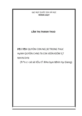 Khóa luận tốt nghiệp bảo đảm quyền con người trong thực hành quyền công tố của viện kiểm sát nhân dân