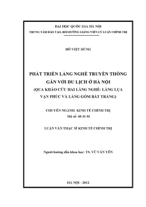 Luận văn thạc sĩ phát triển làng nghề truyền thống gắn với du lịch ở hà nội