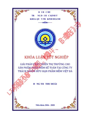 Khóa luận tốt nghiệp giải pháp phát triển thị trường cho sản phẩm phần mềm kế toán tại công ty trách nhiệm hữu hạn phầm mềm việt đà