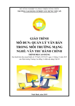 Giáo trình quản lý văn bản trong môi trường mạng nghề văn thư hành chính cao đẳng