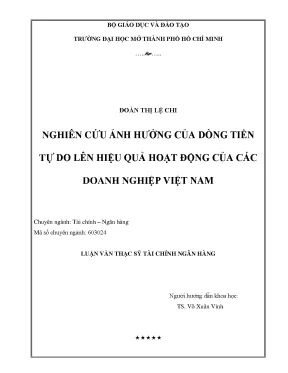 Luận văn thạc sĩ nghiên cứu ảnh hưởng của dòng tiền tự do lên hiệu quả hoạt động của các doanh nghiệp việt nam