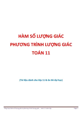 Hàm số lượng giác và phương trình lượng giác toán 11