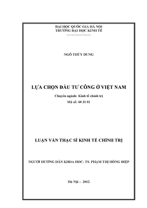 Luận văn thạc sĩ lựa chọn đầu tư công ở việt nam