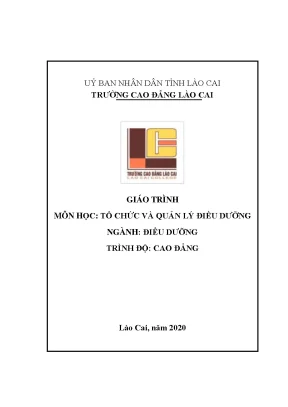 Giáo trình tổ chức và quản lý điều dưỡng ngành quản trị du lịch và lữ hành cao đẳng
