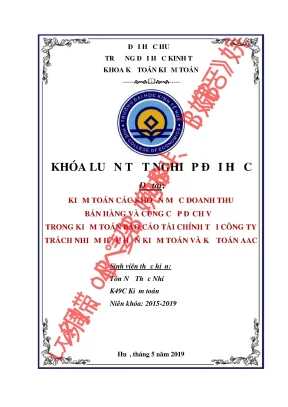 Khóa luận tốt nghiệp kiểm toán các khoản mục doanh thu bán hàng và cung cấp dịch vụ trong kiểm toán báo cáo tài chính tại công ty trách nhiệm hữu hạn kiểm toán và kế toán aac