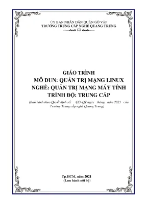Giáo trình quản trị mạng linux nghề quản trị mạng máy tính trình độ trung cấp