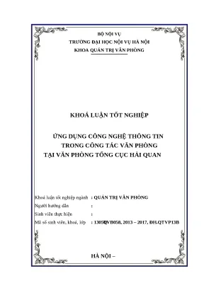 Luận văn thạc sĩ quản trị văn phòng về ứng dụng công nghệ trong công tác văn phòng