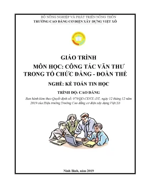 Giáo trình công tác văn thư trong tổ chức đảng đoàn thể nghề kế toán tin học cao đẳng