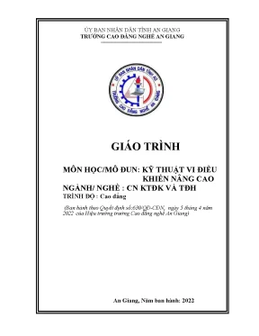Giáo trình kỹ thuật vi điều khiển nâng cao nghề công nghệ kỹ thuật điều khiển và tự động hóa trình độ cao đẳng