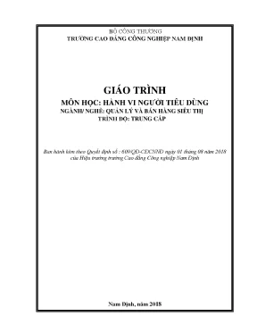 Giáo trình hành vi người tiêu dùng