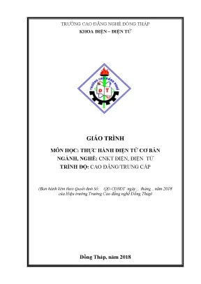 Giáo trình thực hành điện tử cơ bản nghề công nghệ kỹ thuật điệnđiện tử cđtc