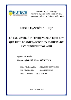 Khóa luận tốt nghiệp kế toán tiêu thụ và xác định kết quả kinh doanh tại công ty tnhh tmdv xây dựng phương nghi