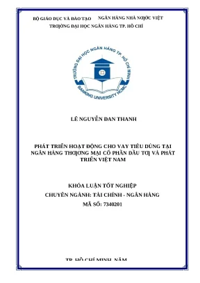 0439 phát triển hoạt động cho vay tiêu dùng tại nhtm cp đầu tư và phát triển việt nam khóa luận tcnh lê nguyễn đan thanh đặng văn dân tp hcm đh nh hcm 2