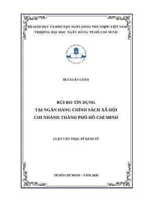 0318 rủi ro tín dụng tại nh chính sách xã hội chi nhánh tp hcm luận văn thạc sĩ tcnh bùi xuân cảnh nguyễn thị mai hương tp hcm đh nh hcm 2020 xvii 98