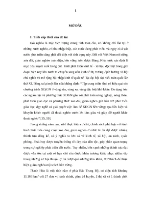 Luận văn thạc sĩ xóa đói giảm nghèo bền vững ở các huyện miền núi của tỉnh thanh hóa hiện nay