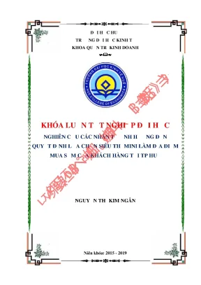 Nghiên cứu các nhân tố ảnh hưởng đến quyết định lựa chọn siêu thị mini làm địa điểm mua sắm của khách hàng tại tp huế