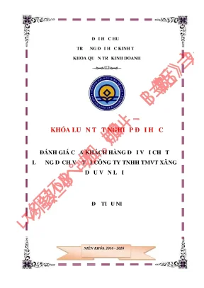 Khóa luận tốt nghiệp đánh giá của khách hàng đối với chất lượng dịch vụ tại công ty tnhh tmvt xăng dầu vạn lợi