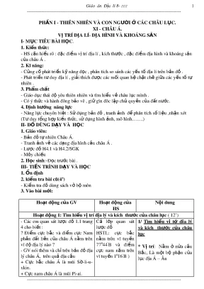 Giáo án môn địa lí lớp 8 trọn bộ cả năm