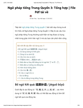 Ngữ pháp tiếng trung quyển 3 tổng hợp file pdf tải về