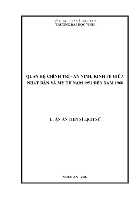 Quan hệ chính trị an ninh kinh tế giữa nhật bản và mỹ từ năm 1951 đến năm 1960