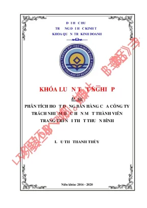 Khóa luận tốt nghiệp phân tích hoạt động bán hàng của công ty tnhh mtv trang trí nội thất thuận bình