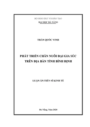 Luận án tiến sĩ phát triển chăn nuôi đại gia súc trên địa bàn tỉnh bình định