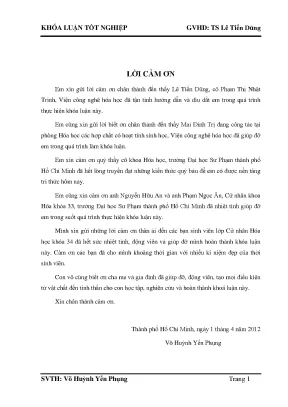Khóa luận khảo sát thành phần hóa học của cao ethyl acetate từ lá cây muồng hoàng yến cassia fistula l họ vang caesalpiniaceae