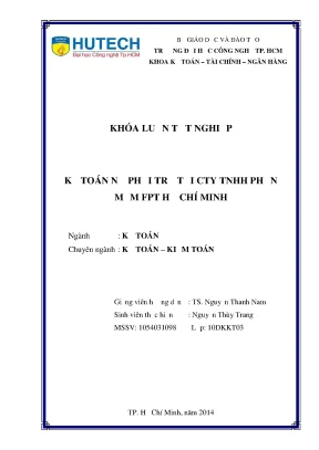 Khóa luận tốt nghiệp kế toán nợ phải trả tại công ty tnhh phần mềm fpt hồ chí minh