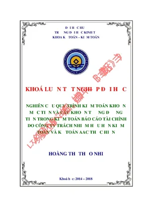 Khóa luận tốt nghiệp hoàn thiện quy trình kiểm toán khoản mục tiền và các khoản tương đương tiền trong kiểm toán báo cáo tài chính do công ty tnhh kiểm toán và kế toán aac thực hiện