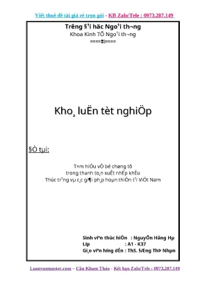 Khóa luận tìm hiểu về bộ chứng từ trong thanh toán xuất nhập khẩu thực trạng và các giải pháp hoàn thiện tại việt nam