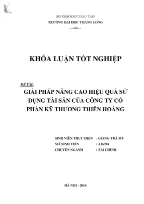 Giải pháp nâng cao hiệu quả sử dụng tài sản của công ty cổ phần kỹ thương thiên hoàng
