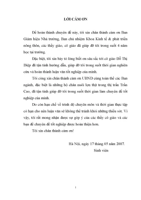 Đánh giá hiệu quả kinh tế trong chăn nuôi lợn thịt tại thị trấn trần cao huyện phù cừ tỉnh hưng yên