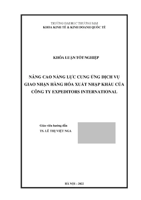 Nâng cao năng lực cung ứng dịch vụ vận chuyển giao nhận hàng hóa xuất nhập khẩu của công ty expeditors international
