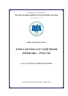 Luận văn thạc sĩ nâng cao năng lực cạnh tranh tỉnh bà rịa vũng tàu