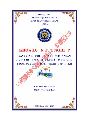 Đánh giá hiệu quả quản trị nguồn nhân lực tại trường đại học kinh tế đại học huế thông qua chỉ số đo lường hiệu suất kpi