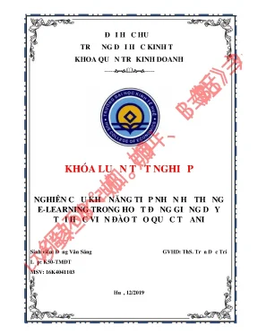 Khóa luận tốt nghiệp nghiên cứu khả năng tiếp nhận hệ thống elearning trong hoạt động giảng dạy tại học viện đào tạo quốc tế ani