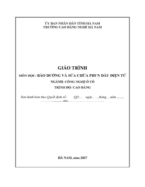 Giáo trình bảo dưỡng và sửa chữa phun dầu điện tử nghề công nghệ ô tô cao đẳng