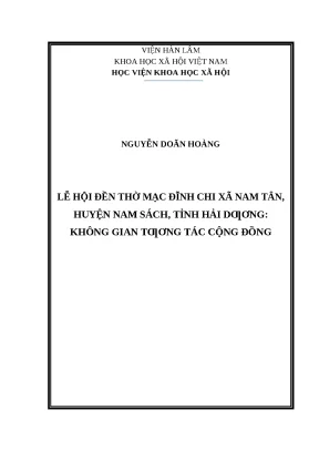 Luận văn lễ hội đền thờ mạc đĩnh chi xã nam tân huyện nam sách tỉnh hải dương không gian tương tác cộng đồng