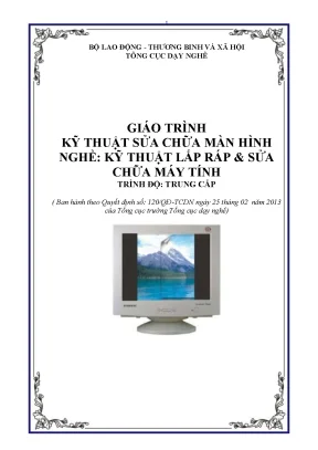 Giáo trình kỹ thuật sửa chữa màn hình nghề kỹ thuật lắp ráp sửa chữa máy tính trình độ trung cấp