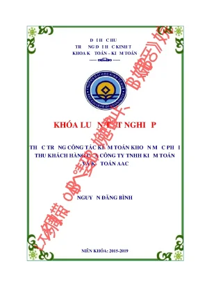 Khóa luận tốt nghiệp thực trạng công tác kiểm toán khoản mục phải thu khách hàng của công ty tnhh kiểm toán và kế toán aac