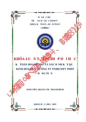 Khóa luận tốt nghiệp kế toán doanh thu và xác định kết quả kinh doanh tại công ty tnhh mtv thép đồng tiến