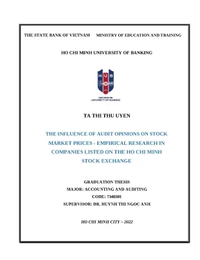 Khóa luận tốt nghiệp the influence of audit opinions on stock market prices empirical research in companies listed on the ho chi minh stock exchange