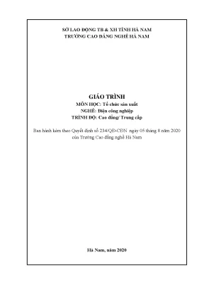 Giáo trình tổ chức sản xuất nghề điện công nghiệp cđtc
