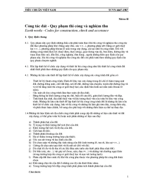 Công tác đất quy phạm thi công và nghiệm thu