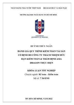 Đánh giá quy trình kiểm toán tài sản cố định do công ty tnhh kiểm toán và thẩm định asia dragon thực hiện