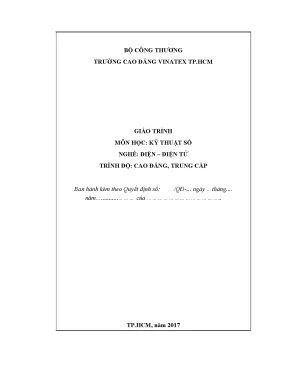 Giáo trình môn học kỹ thuật số nghề điện điện tử trình độ cao đẳng