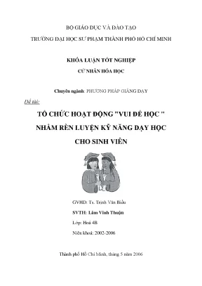 Khóa luận tốt nghiệp tổ chức hoạt động vui để học nhằm rèn luyện kỹ năng dạy học cho sinh viên