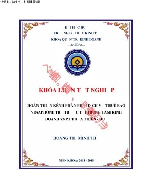 Hoàn thiện kênh phân phối dịch vụ thuê bao vinaphone trả trước tại trung tâm kinh doanh vnpt thừa thiên huế